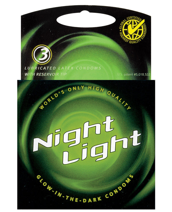 Night Light Glow in the Dark Condoms - Box of 3