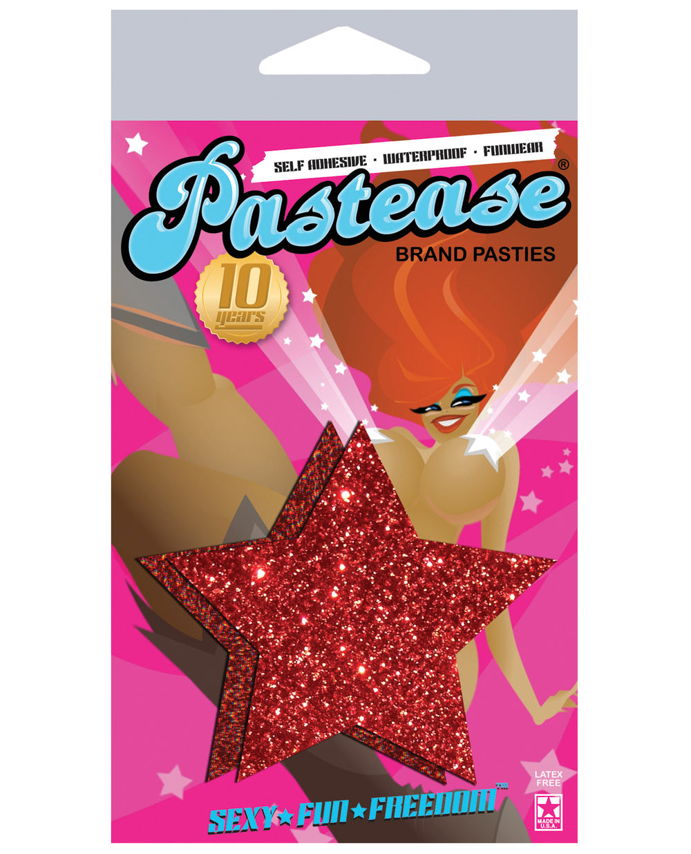 Pastease Glitter Star - Red O/S