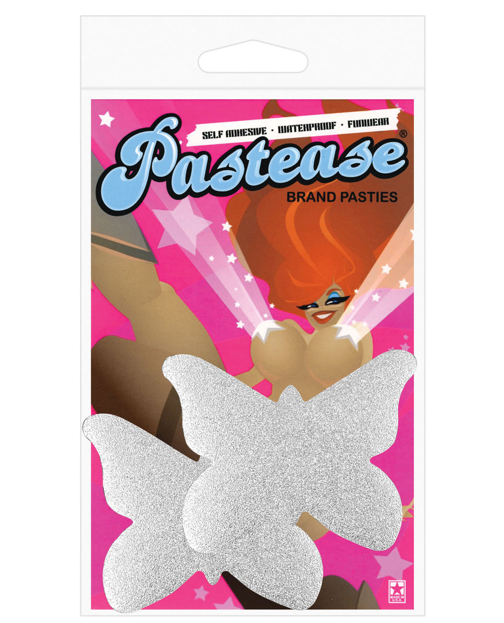 Pastease Premium Glitter Butterfly - Silver O/S