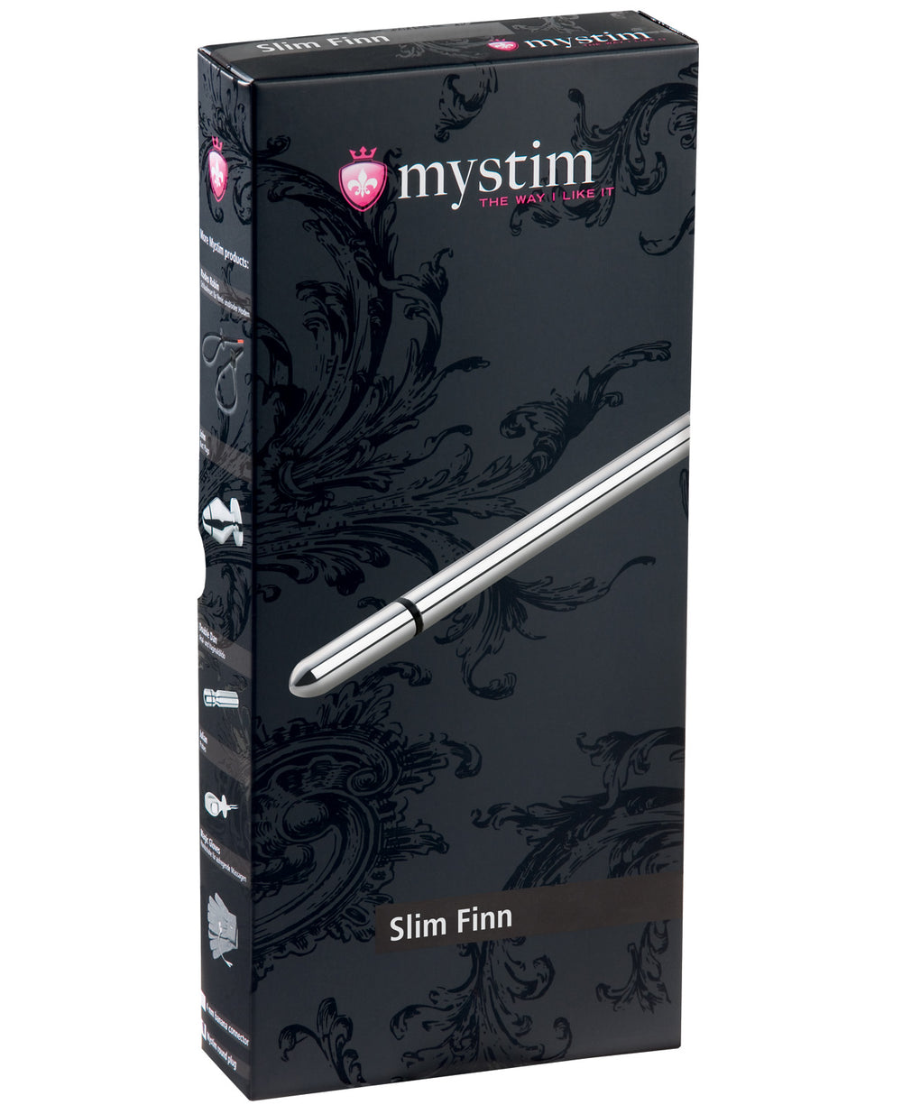 Mystim Slim Finn eStim Urethral Sound - Silver