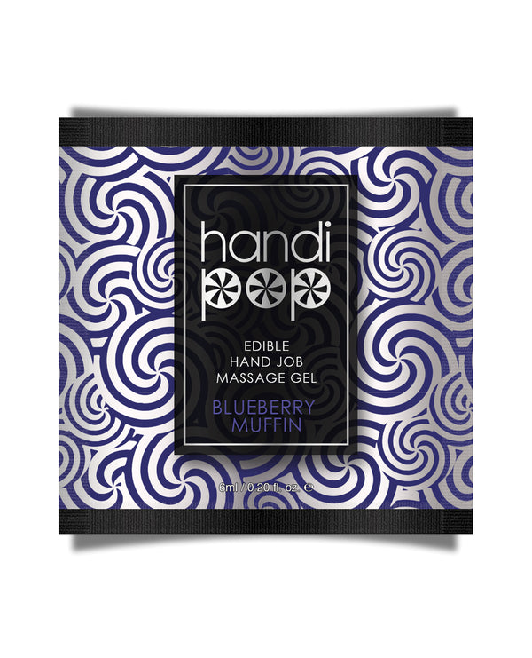 Handipop Hand Job Massage Gel Single Use Packet - 6 ml Blueberry Muffin