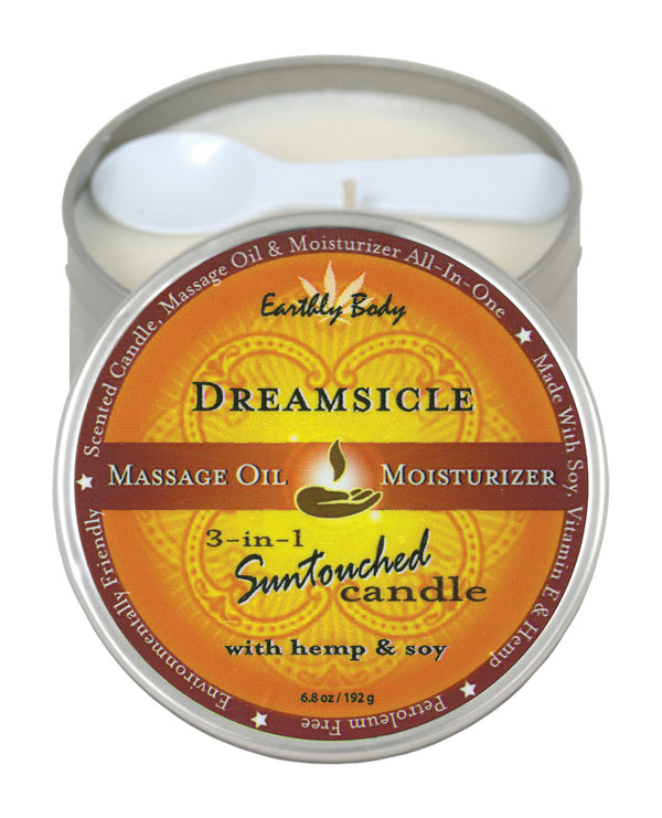 Earthly Body Suntouched Hemp Candle - 6 oz Round Tin Dreamsicle