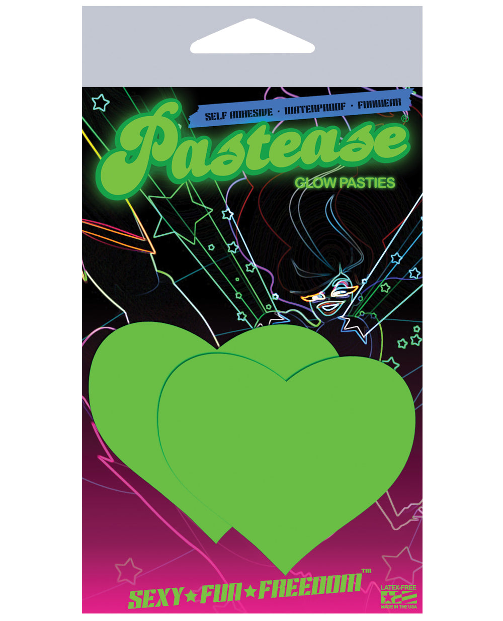 Pastease Heart - Glow in the Dark Green O/S