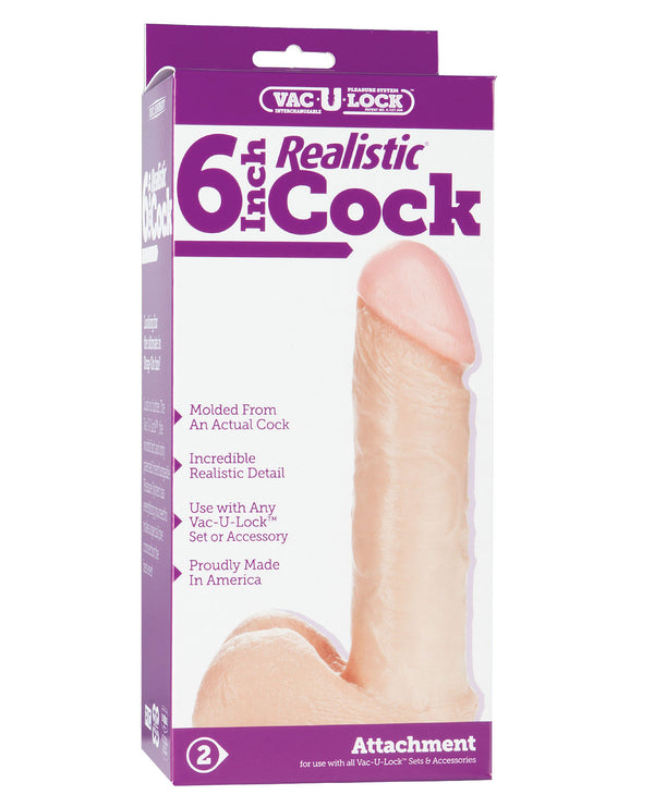 Vac-U-Lock 6" Realistic - White