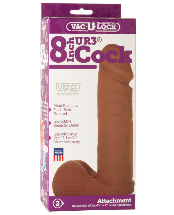 Vac-U-Lock 8" ULTRASKYN Cock Attch. - Brown