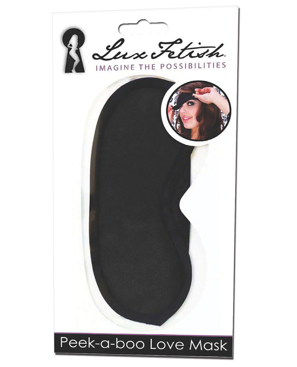 Lux Fetish Peek a Boo Love Mask - Black