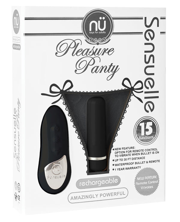 Nu Sensuelle Pleasure Panty Bullet w/Remote Control 15 Function - Black