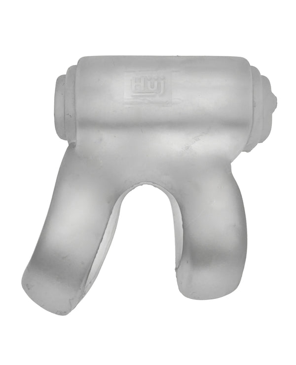 Hunky Junk Revhammer Shaft Vibe Ring - Clear Ice w/Blue Vibe