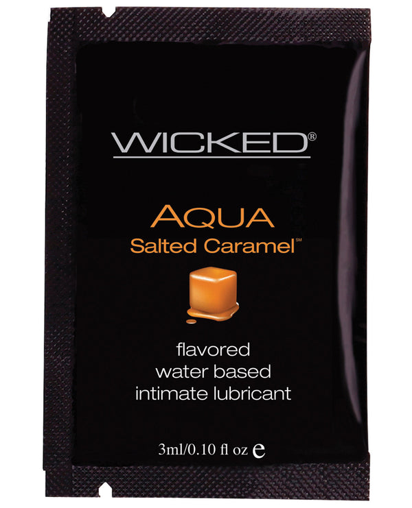 Wicked Sensual Care Aqua Waterbased Lubricant - .1 oz Salted Caramel